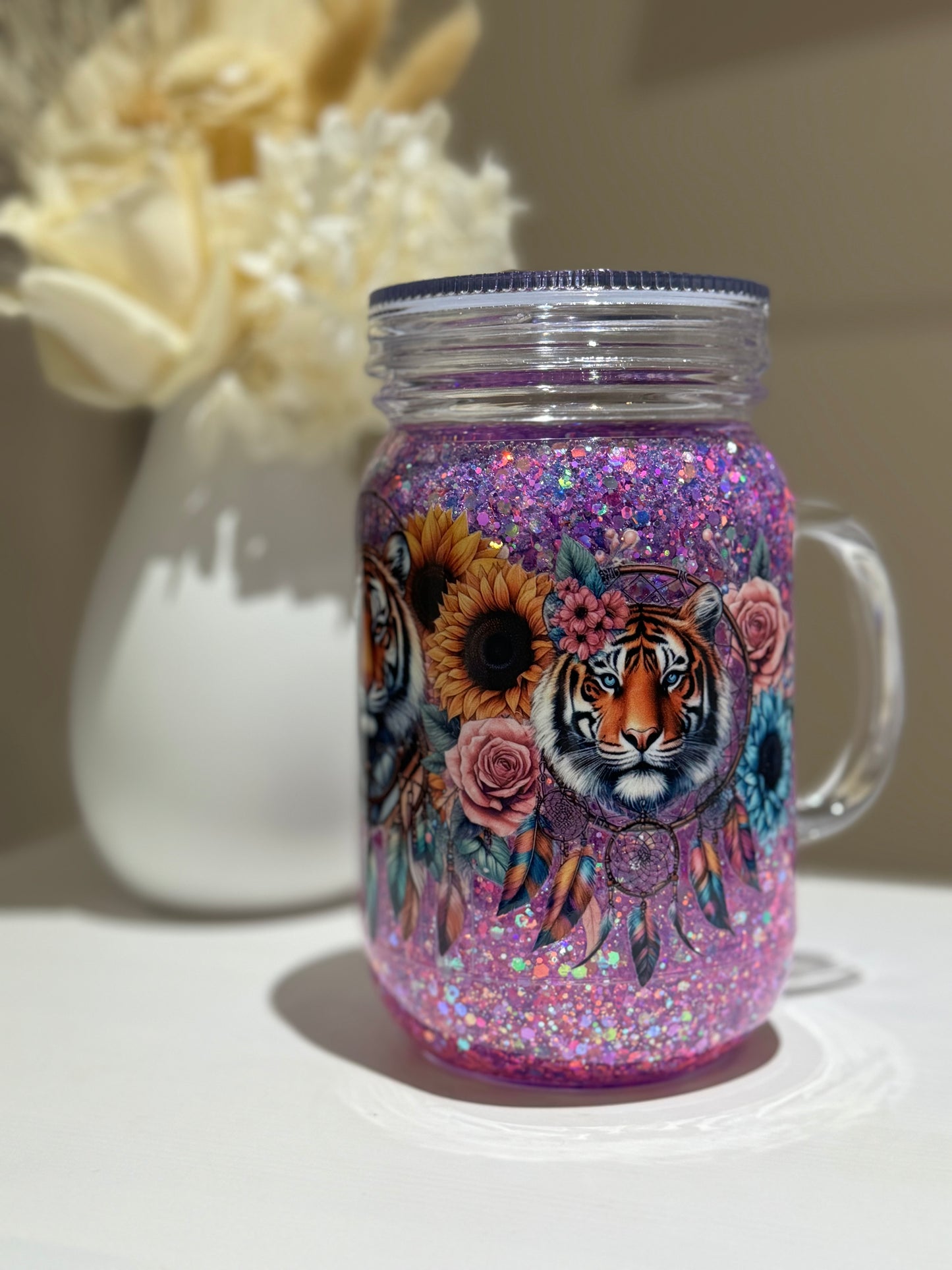 Acrylic Snowglobe Mason Jar