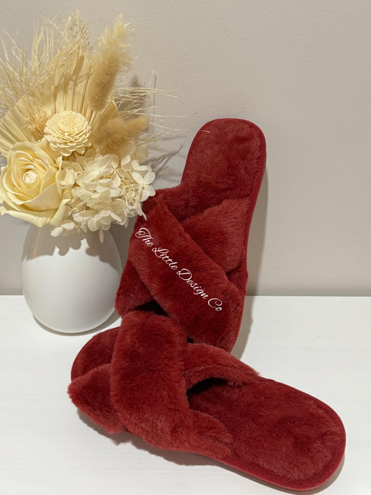 Deep Red Slippers